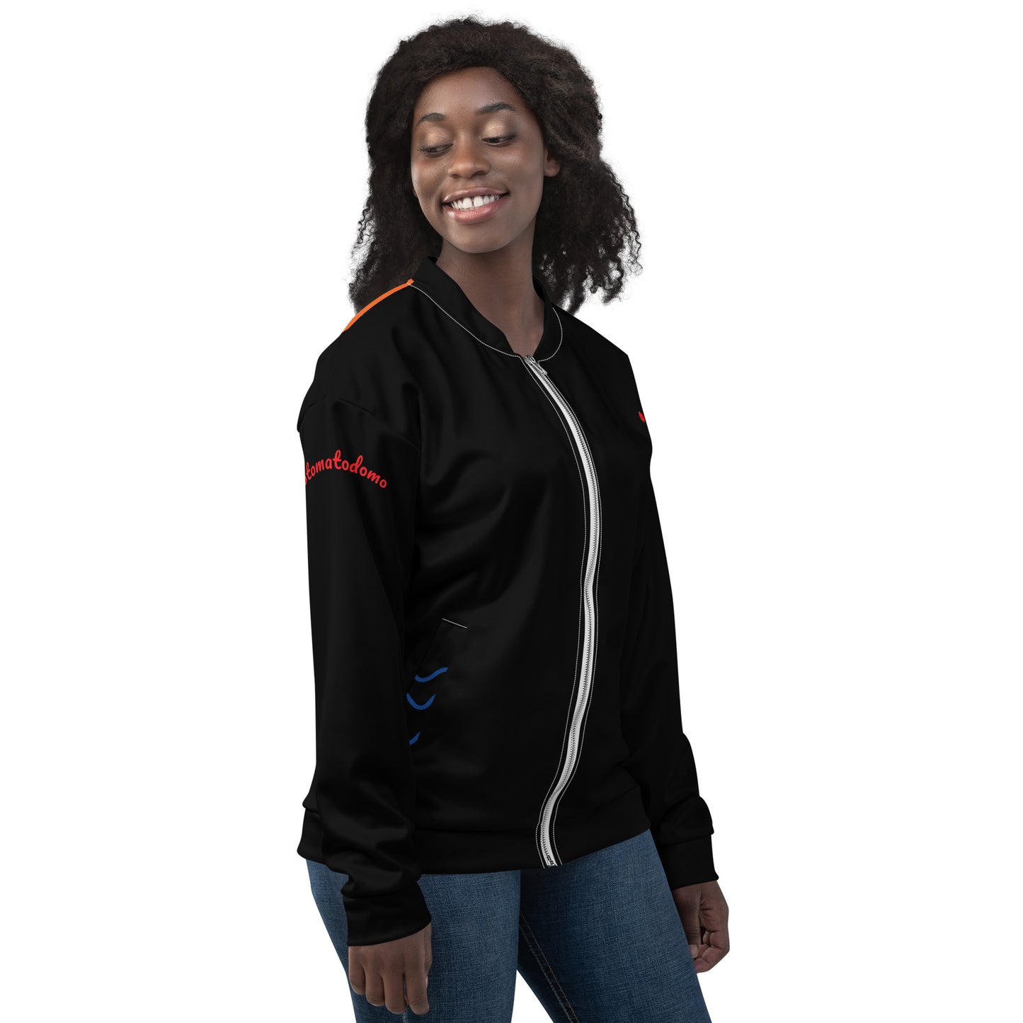 Totomatodomo Logosu - Unisex Siyah Bomber Ceket