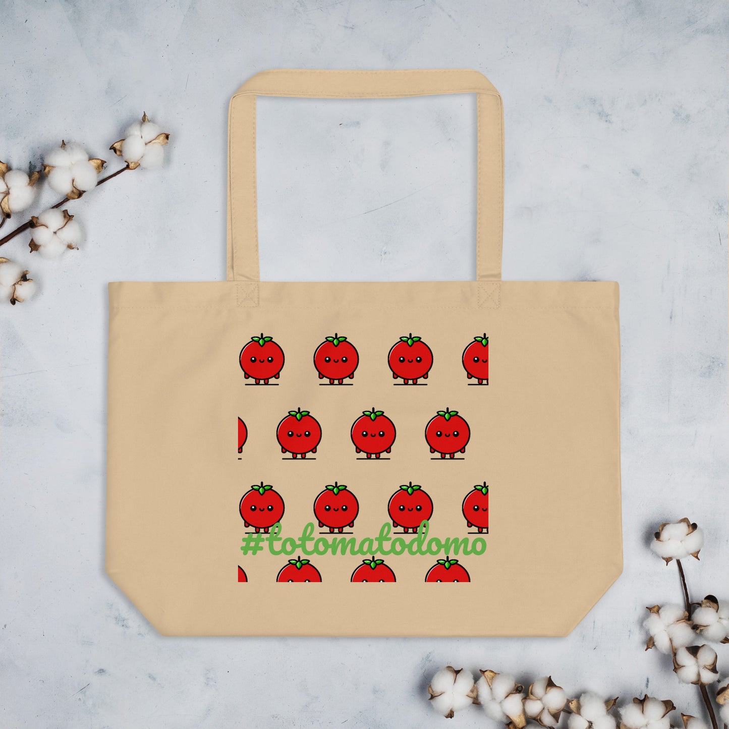 Totomatodomo Logo - Organik Pamuk Bez Çanta (Büyük Boy)