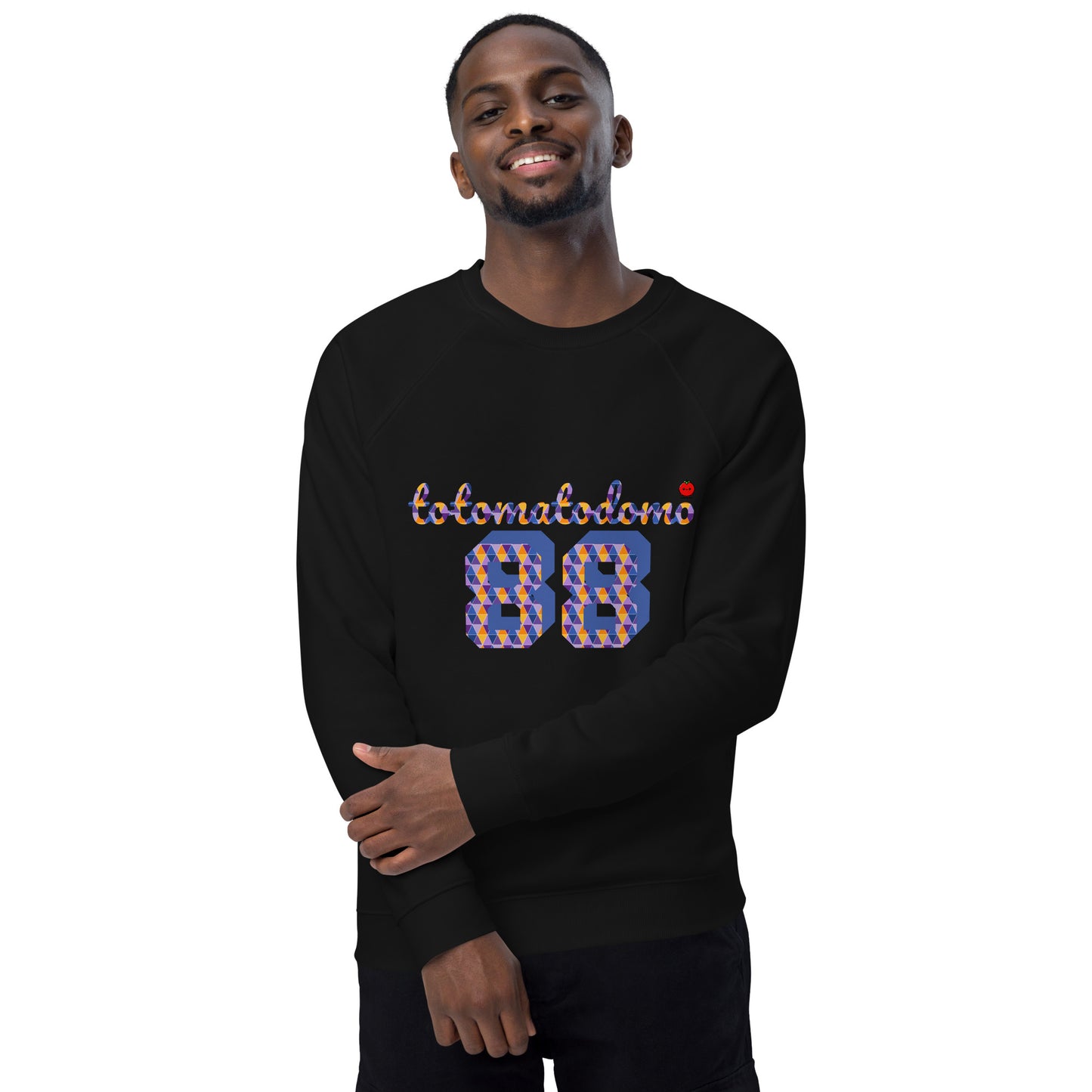 Totomatodomo Logolu Unisex Organik Sweat - Siyah Beyaz