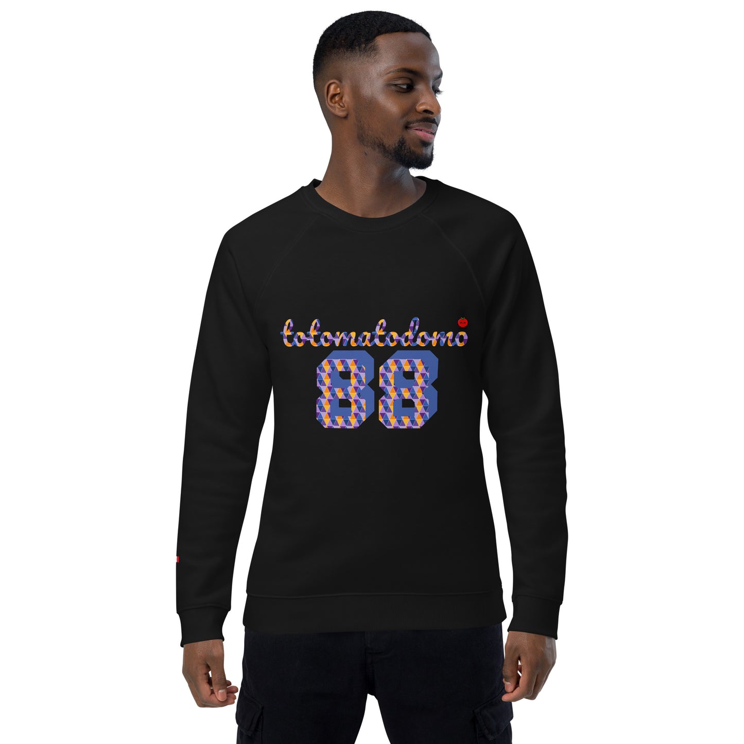 Totomatodomo Logolu Unisex Organik Sweat - Siyah Beyaz