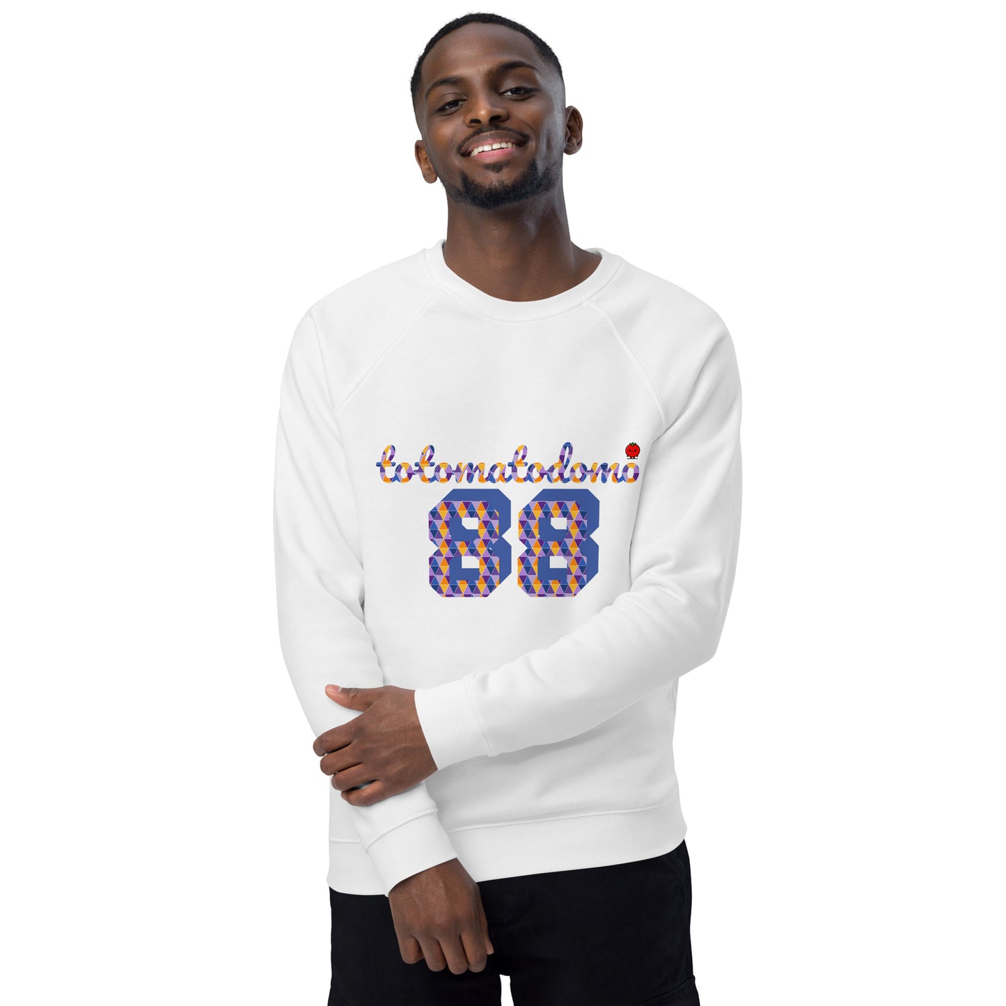 Totomatodomo Logolu Unisex Organik Sweat - Siyah Beyaz