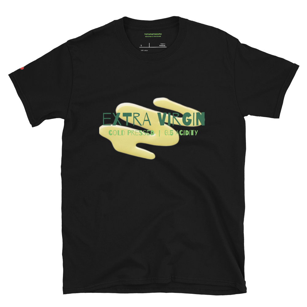 Totomatodomo Unisex 'Extra Virgin' Olive Oil T-Shirt | Soft Cotton Tee