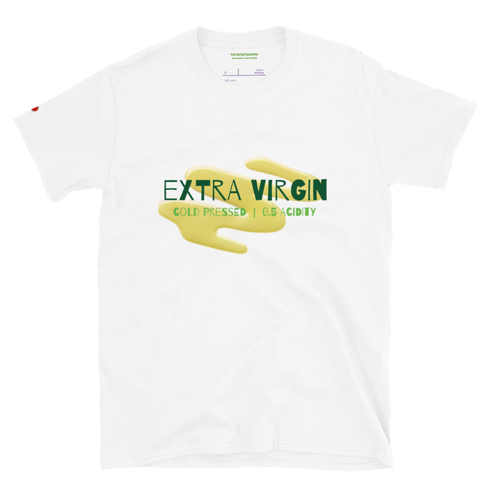 Totomatodomo Unisex 'Extra Virgin' Olive Oil T-Shirt | Soft Cotton Tee