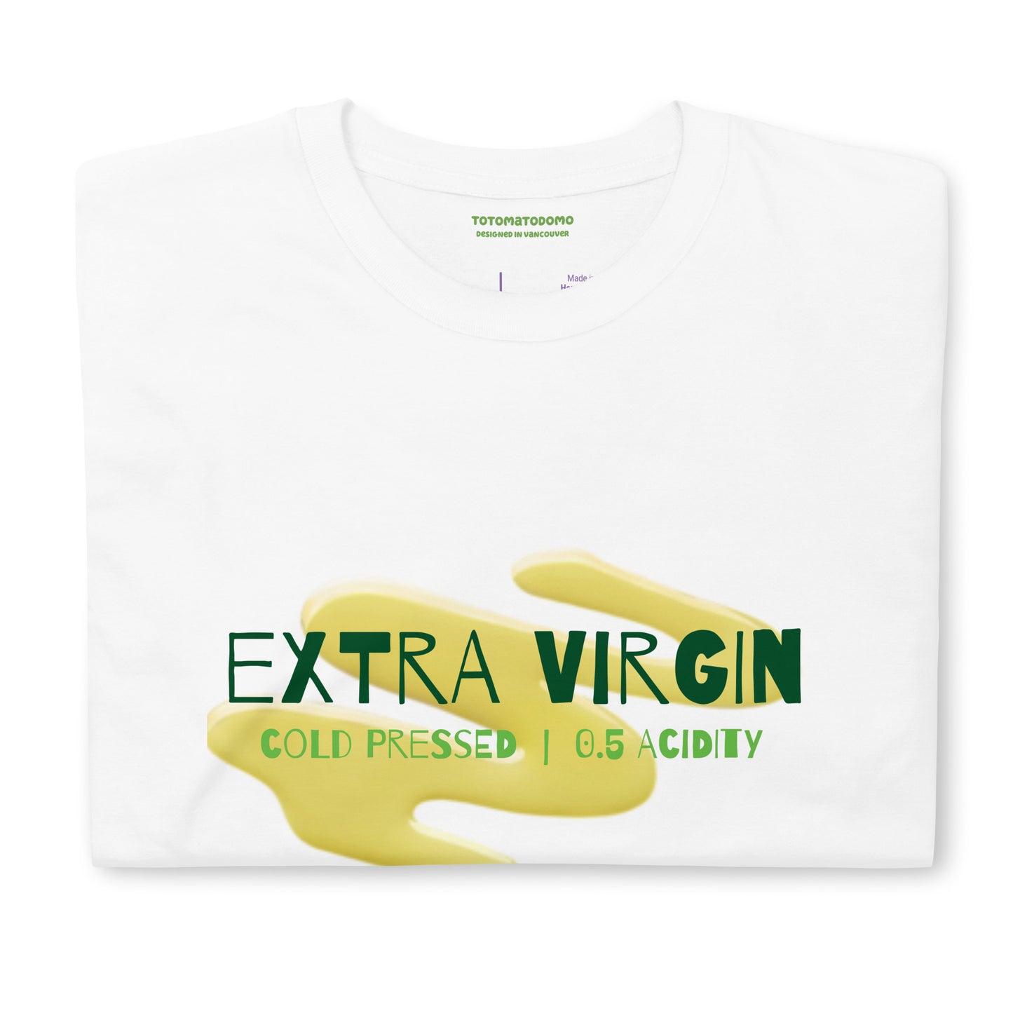 Totomatodomo Unisex 'Extra Virgin' Olive Oil T-Shirt | Soft Cotton Tee