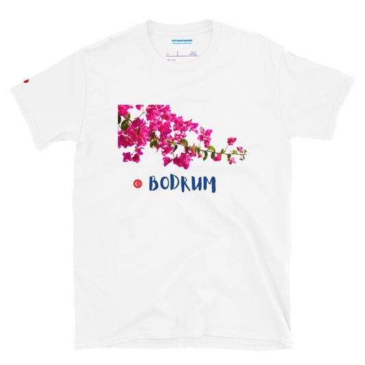 Totomatodomo Unisex 'Bodrum' T-Shirt | Bougainvillea Design