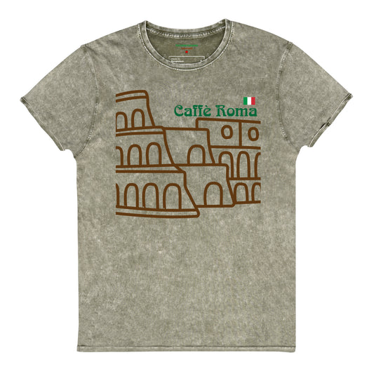 Totomatodomo Unisex 'Café Roma' Denim look T-Shirt | Colosseum Design