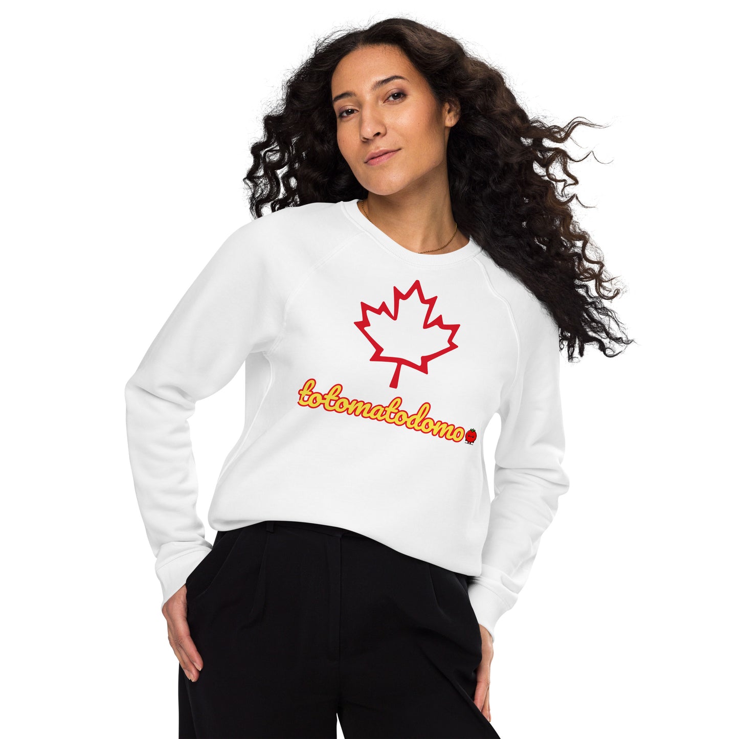 Totomatodomo Canada Unisex Organic Cotton Raglan Sweatshirt