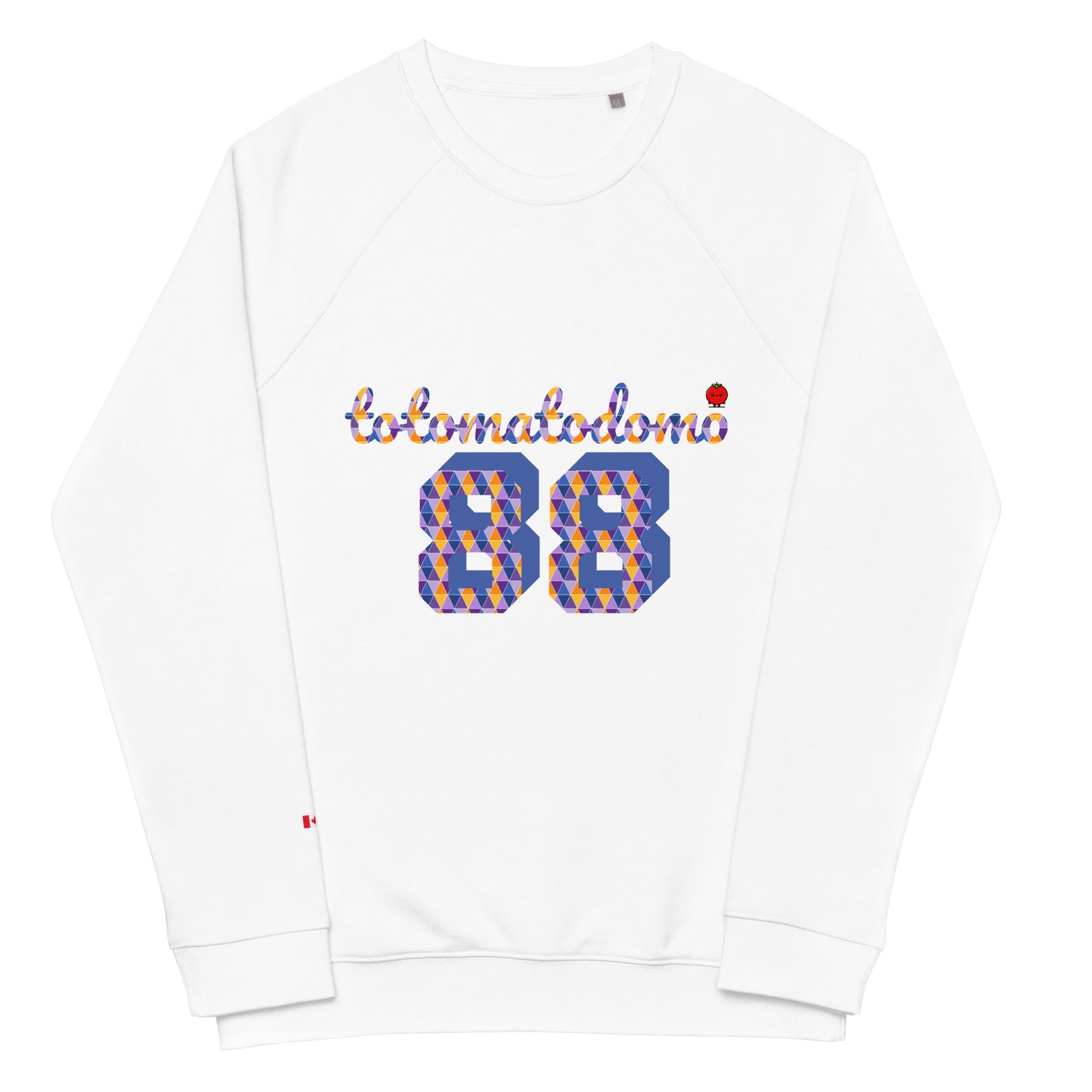 Totomatodomo Unisex Organic '88' Raglan Sweatshirt with Canadian Flag