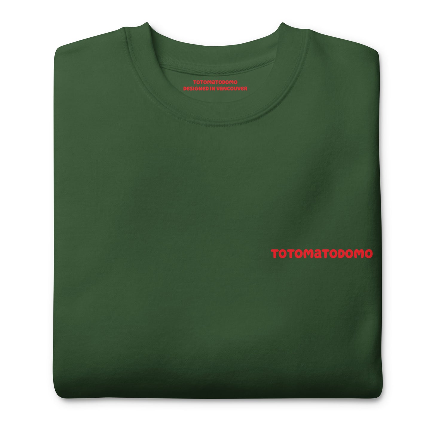 Totomatodomo Unisex Minimalist Sweatshirt | Streetwear Tomato Logo Crewneck - Red Logo