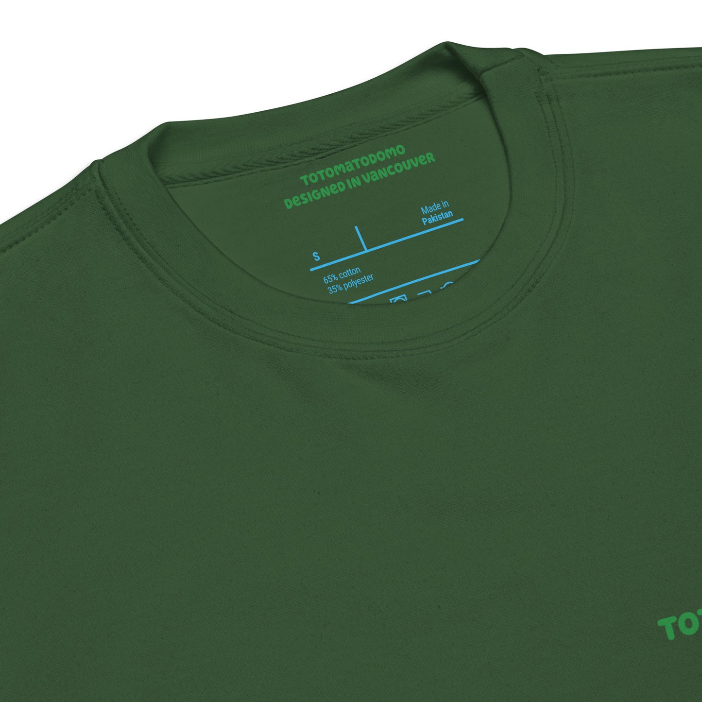 Totomatodomo Unisex Minimalist Sweatshirt | Streetwear Tomato Logo Crewneck Green Logo