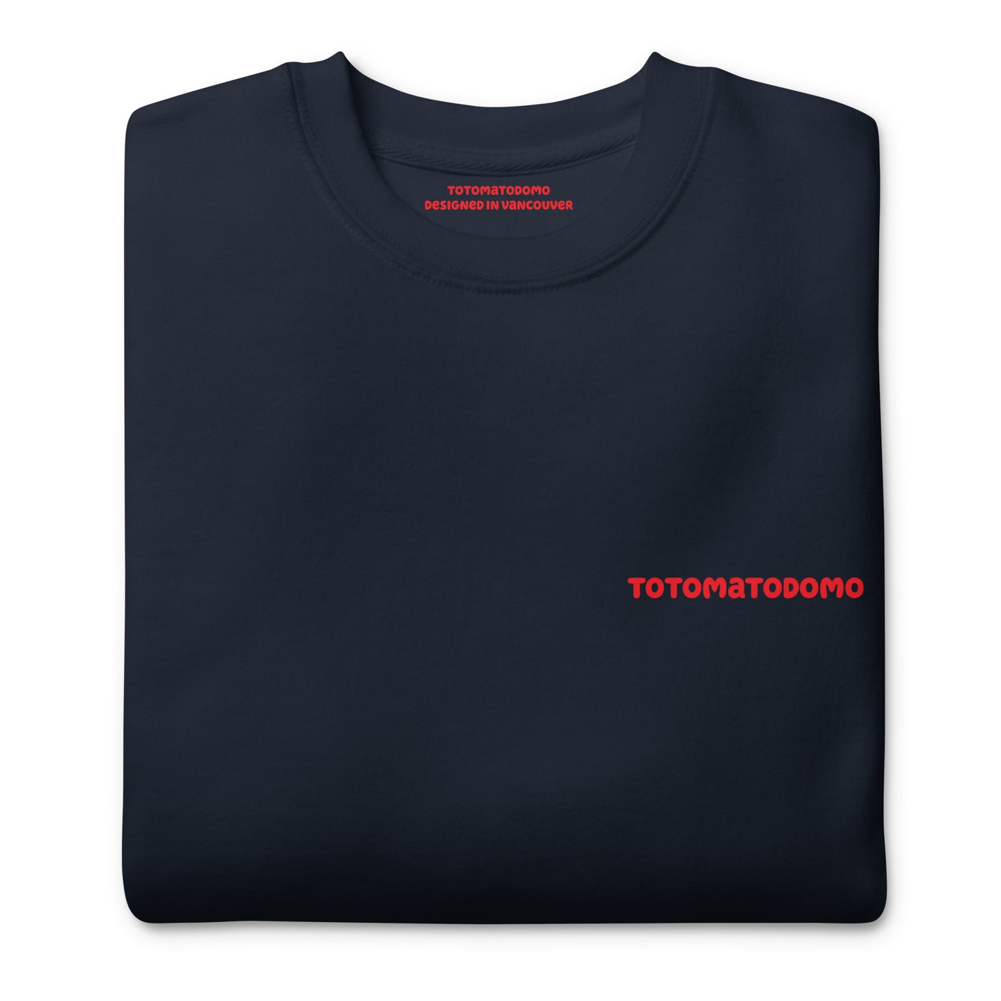 Totomatodomo Unisex Minimalist Sweatshirt | Streetwear Tomato Logo Crewneck - Red Logo