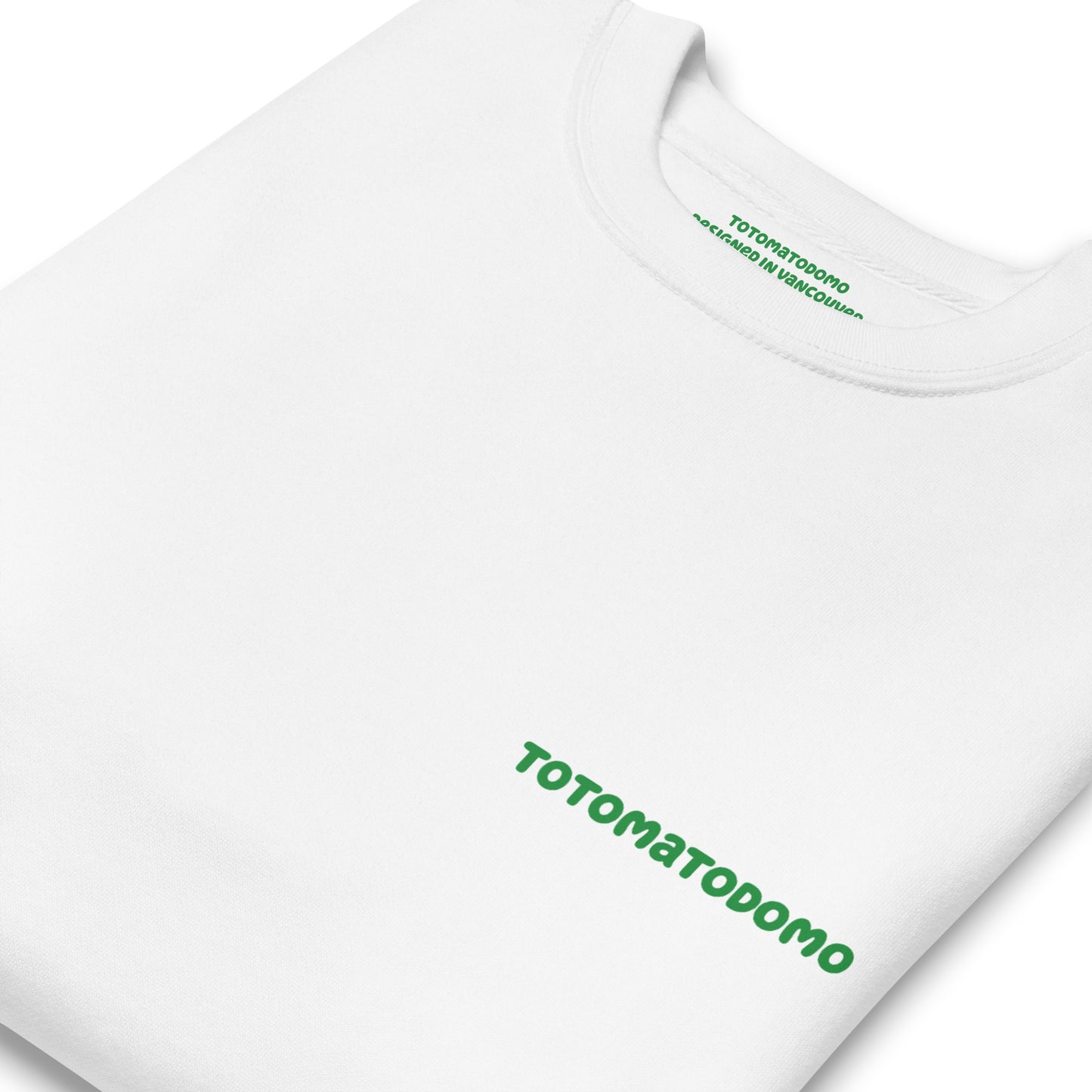 Totomatodomo Unisex Minimalist Sweatshirt | Streetwear Tomato Logo Crewneck Green Logo