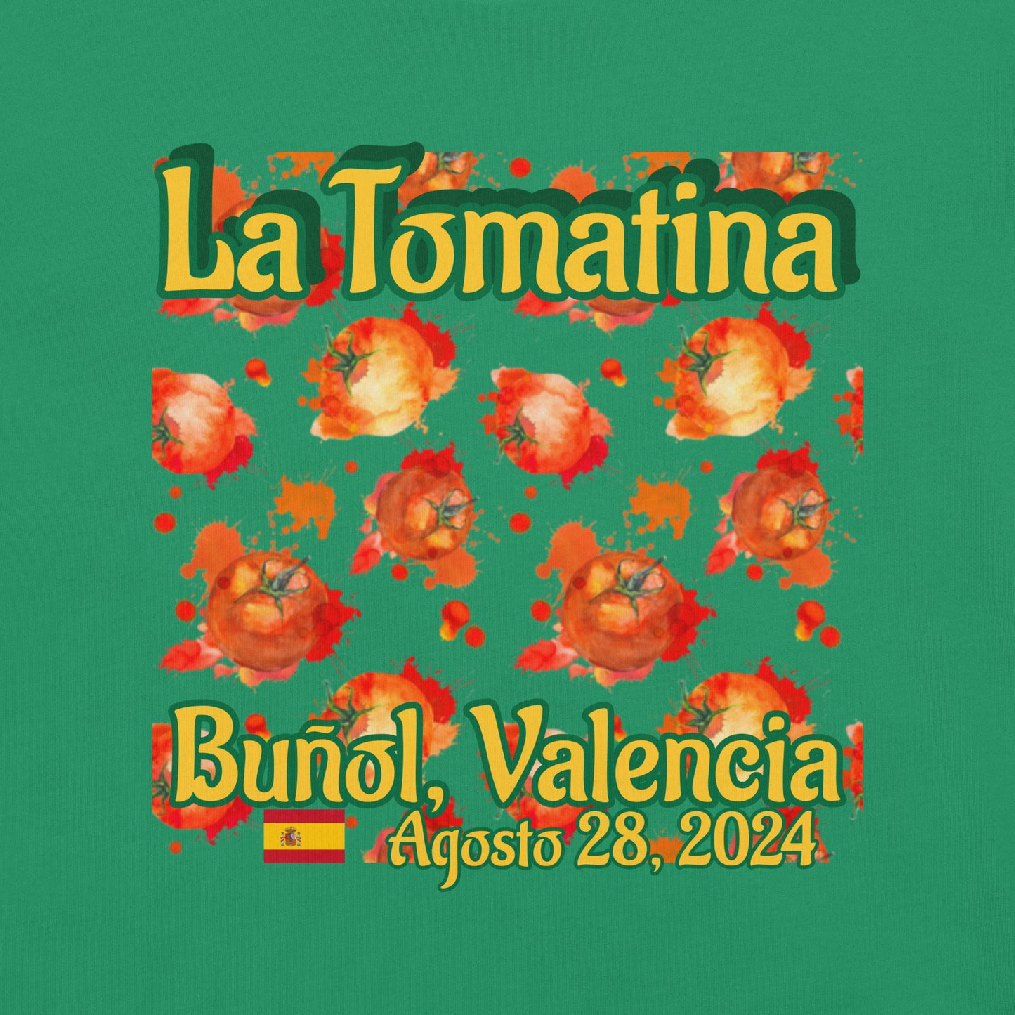 "La Tomatina Fiesta" Women's Organic Cotton T-Shirt - Green | Limited Edition