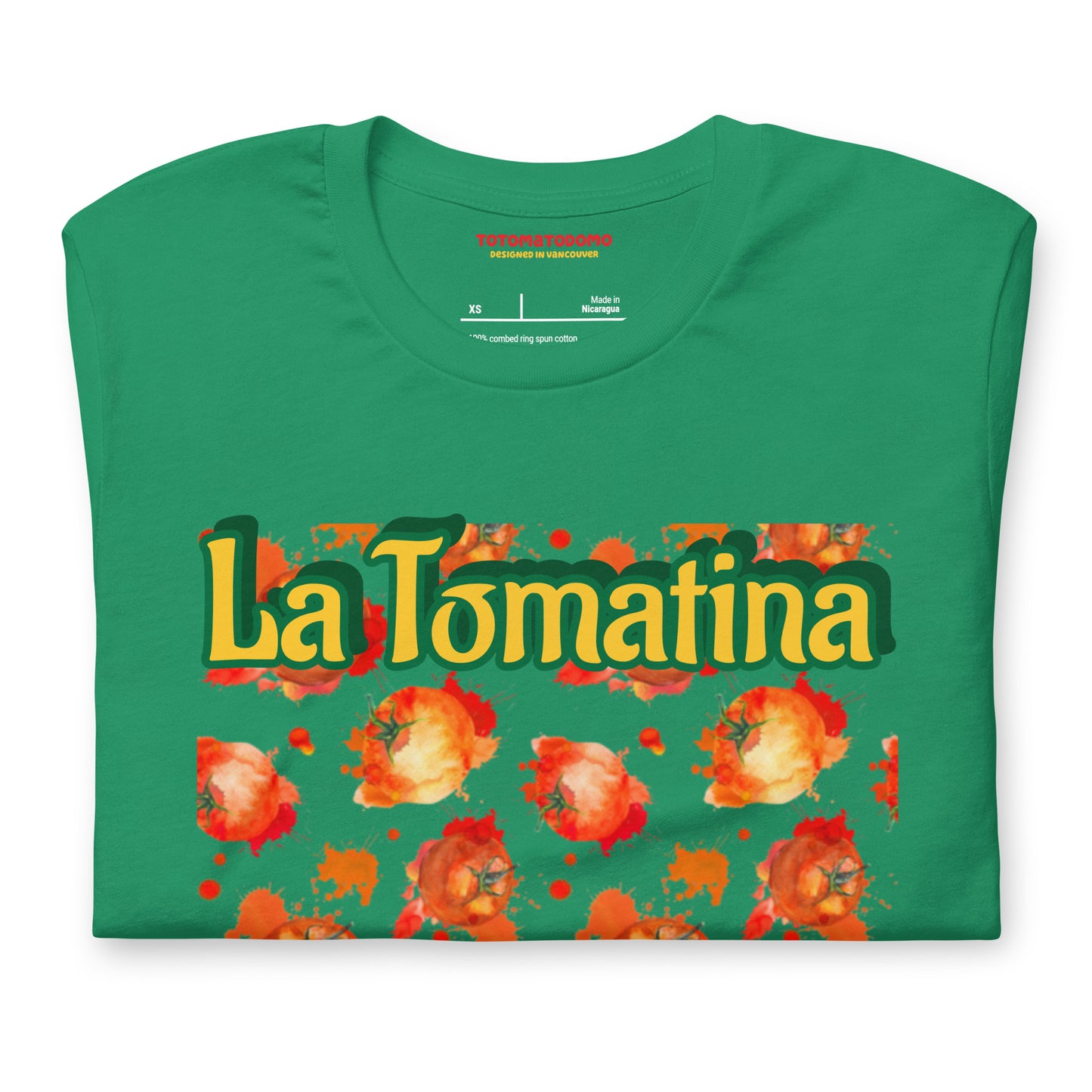 "La Tomatina Fiesta" Women's Organic Cotton T-Shirt - Green | Limited Edition