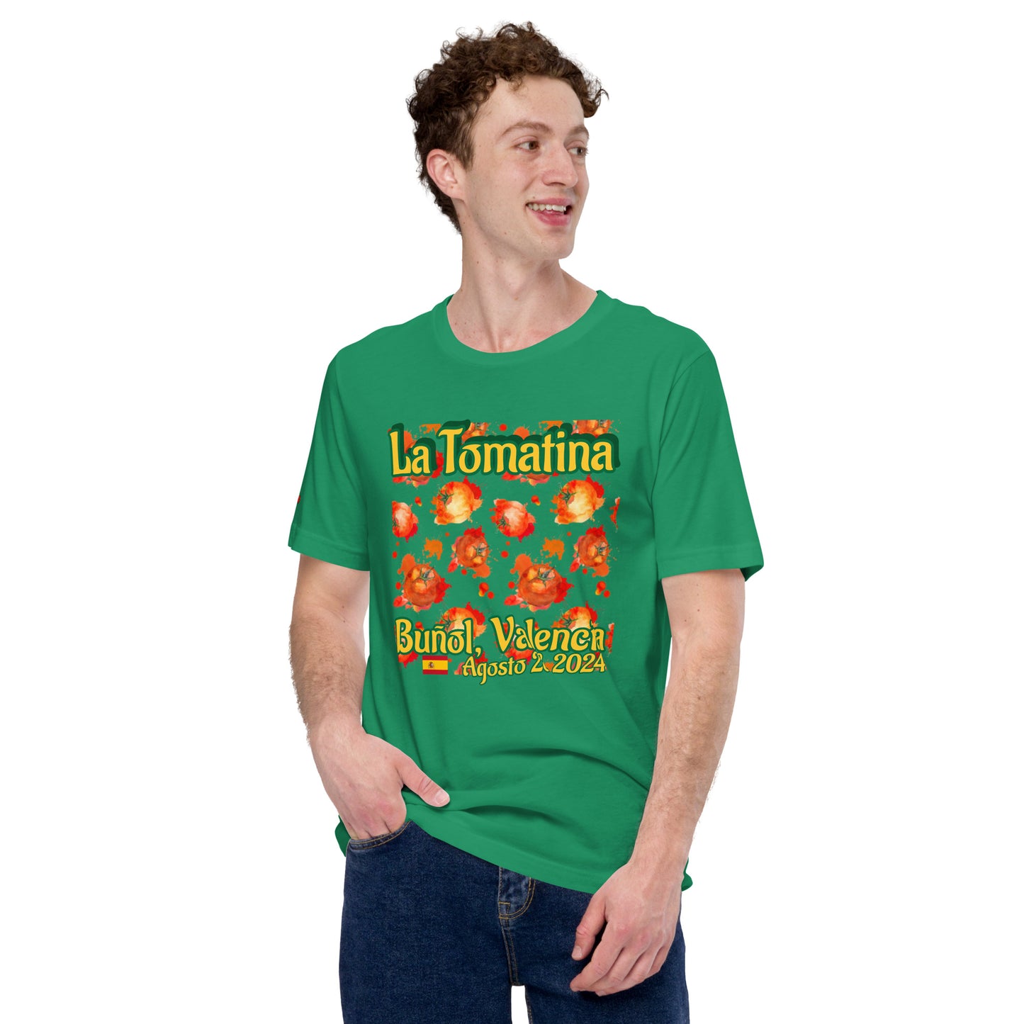 "La Tomatina Fiesta" Women's Organic Cotton T-Shirt - Green | Limited Edition