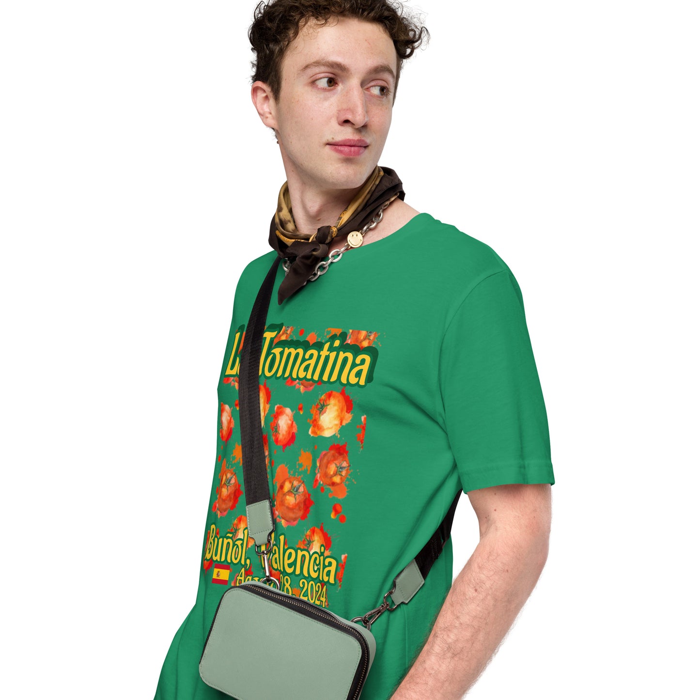 "La Tomatina Fiesta" Women's Organic Cotton T-Shirt - Green | Limited Edition