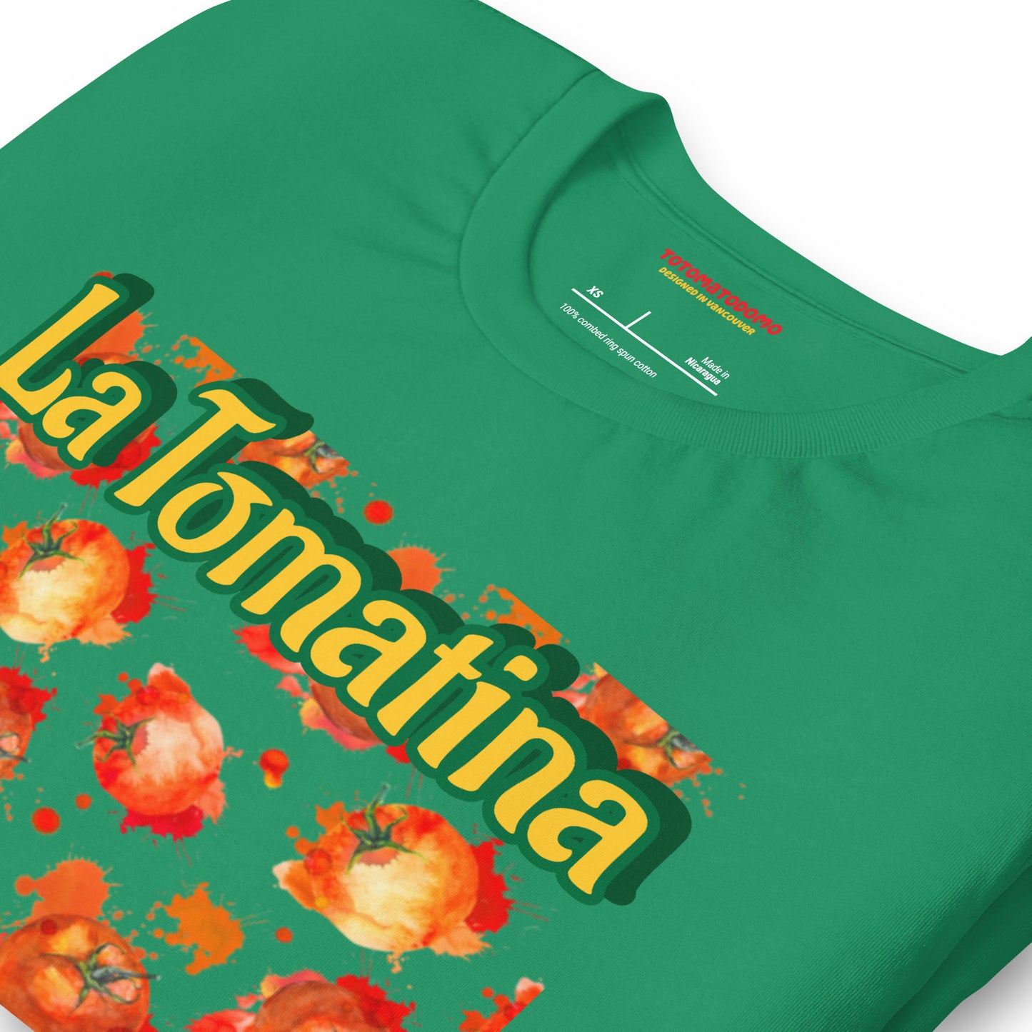 "La Tomatina Fiesta" Women's Organic Cotton T-Shirt - Green | Limited Edition